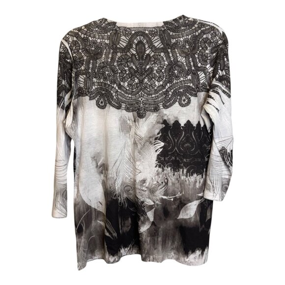 Chico's Blouse Women's Size Large Sequins‎ 3/4 sleeves lightweight Chico's 2 - Picture 2 of 3